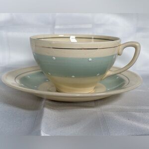 Vintage Wood & Sons Woods England Teacup & Saucer with polka dots